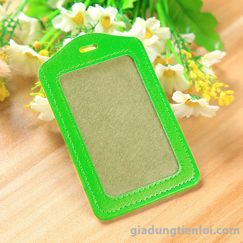 Bao da đựng thẻ dọc 5.4x8.5cm - thẻ đeo bằng da 1 mặt DỌC