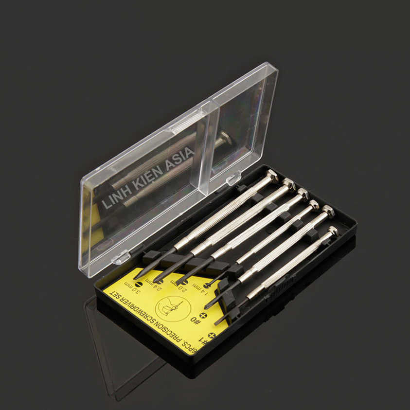 Hộp 6 tua vít sửa chữa điện tử thông dụng (đồng hồ, điện thoại)