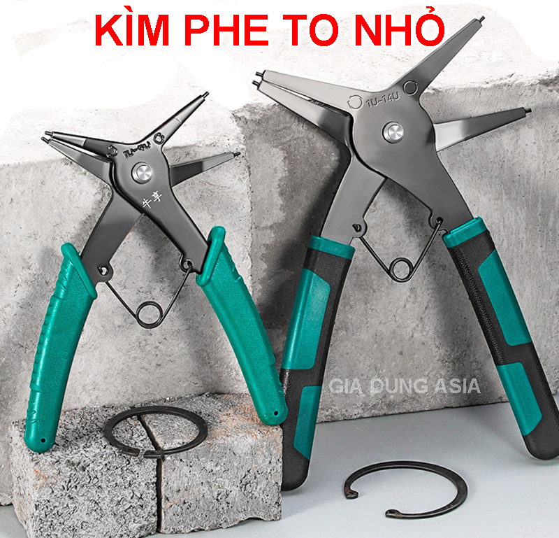 Kìm kết hợp mở phe trong và ngoài đa năng, kềm tháo lắp vòng chặn phe gài