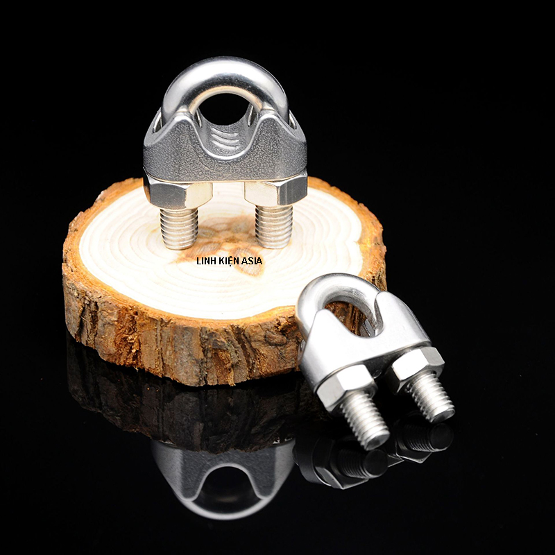 Kẹp cố định dây cáp inox 304 có 2 chân vặn ốc chắc chắn