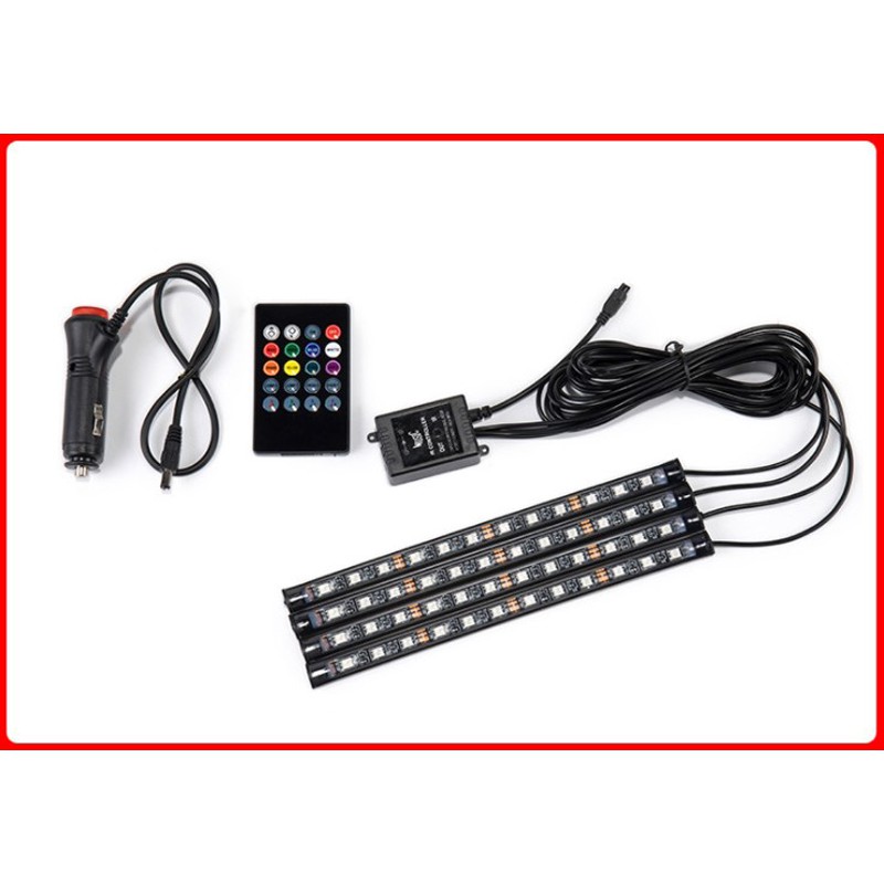 Đèn trang trí có remote đổi màu gầm ghế ô tô, trang trí bể cá 72 LED - USB 5V
