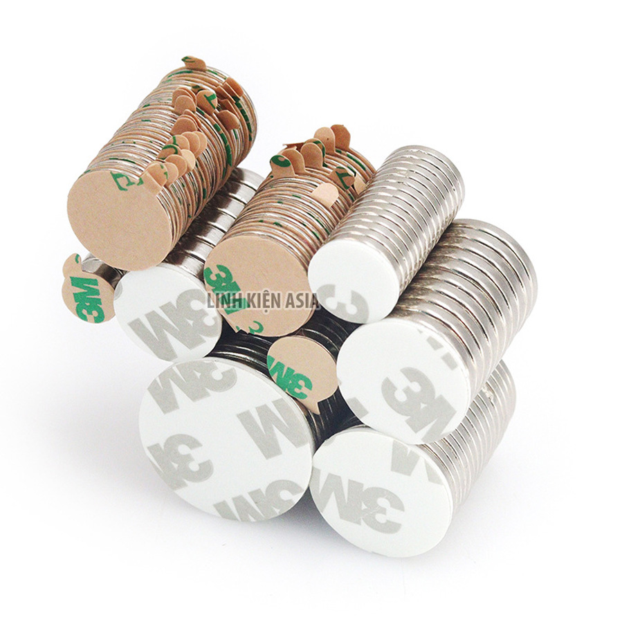 Nam châm có keo 3M hình tròn có từ tính mạnh N33-52 độ dày 2mm