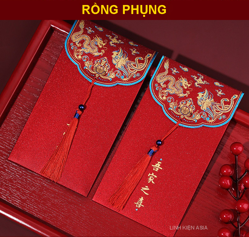 Combo 10 bao lì xì đỏ lễ tết cưới hỏi lịch sự phong cách