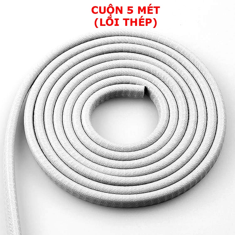 Cuộn 5 mét gioăng cao su lõi thép nẹp viền cửa chống va đập trầy xước cánh cửa Ô Tô