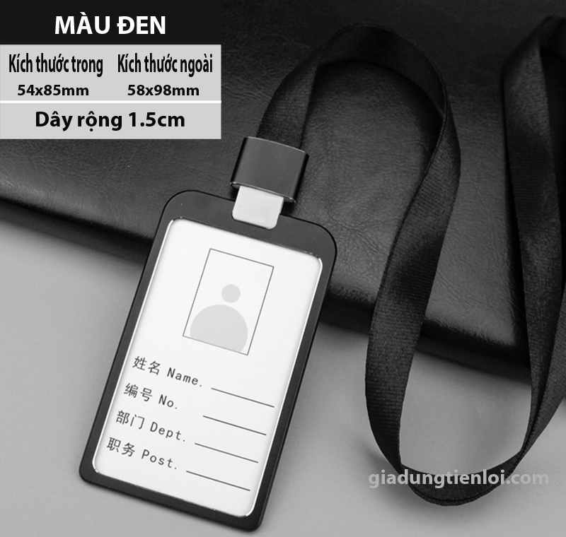 Thẻ bảng tên hợp kim Nhôm và dây đeo rộng 1.5cm cao cấp