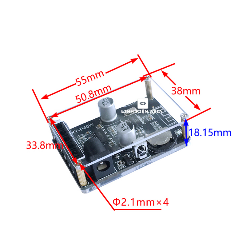 Mạch khuếch đại XY-P40W tích hợp Bluetooth có remote 40W * 2 kênh
