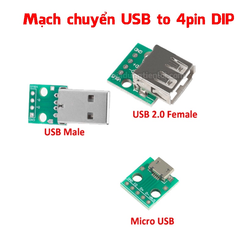 Mạch chuyển USB to 4 chân DIP - USB 2.0 to 4 chân DIP