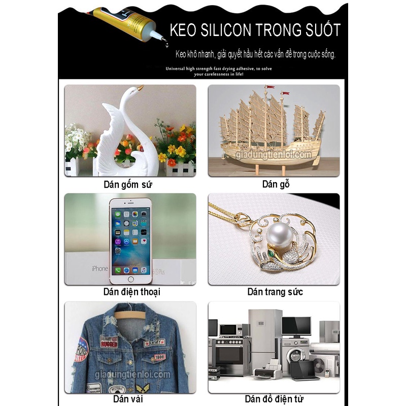 Keo dán đồ trang sức, dán ron, linh kiện và màn hình điện thoại