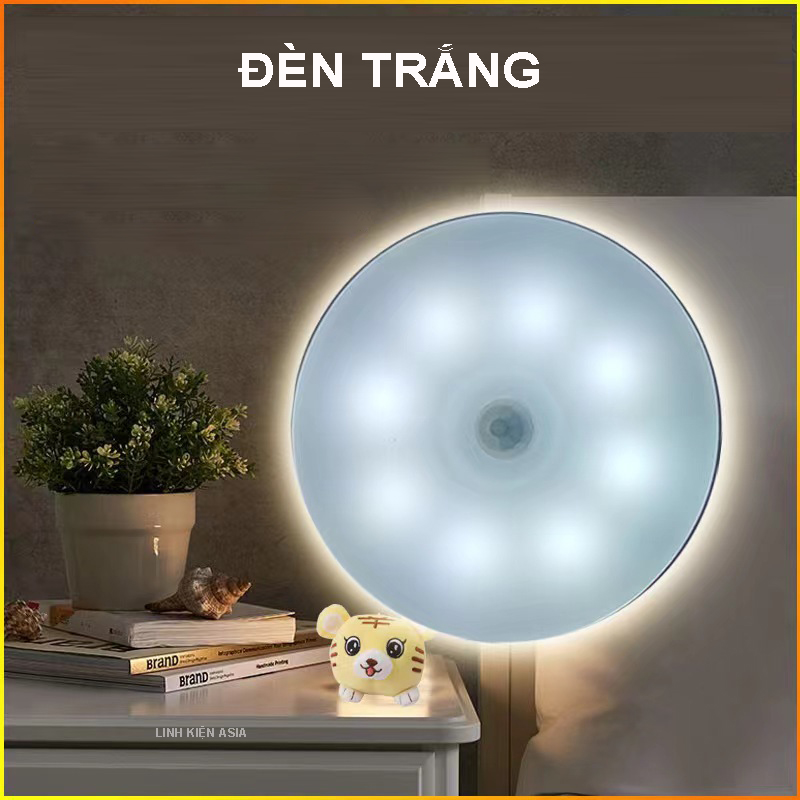 Đèn cảm ứng (ánh sáng + chuyển động) cầu thang, đèn phòng ngủ có sẵn dây sạc pin