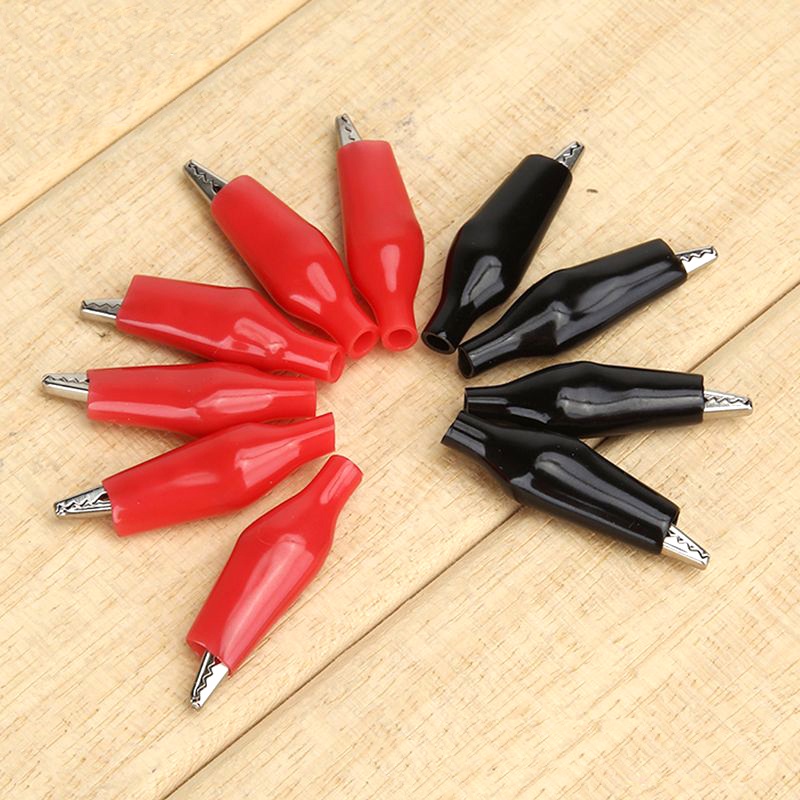 Cặp đầu kẹp cá sấu đỏ + đen