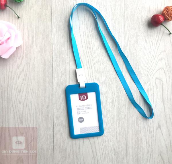 Bao thẻ DỌC + dây đeo bảng tên sinh viên – nhân viên văn phòng (10 màu sắc)