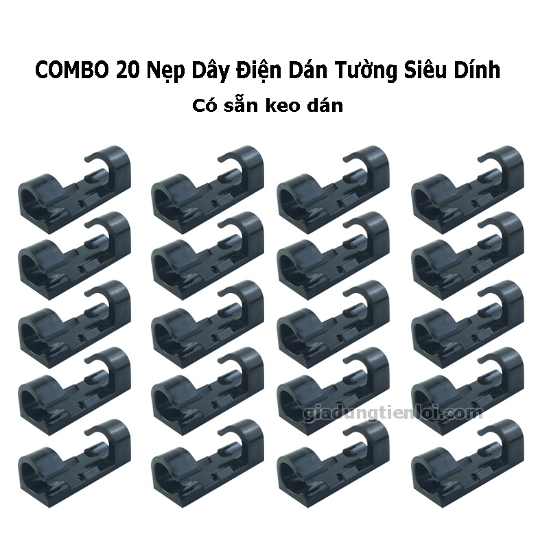 Combo 20 Nẹp Dây Điện Dán Tường Siêu Dính