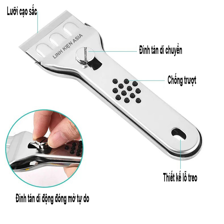 Xẻng cạo vệ sinh bếp, nền nhà, khử băng tủ lạnh bằng thép đa năng
