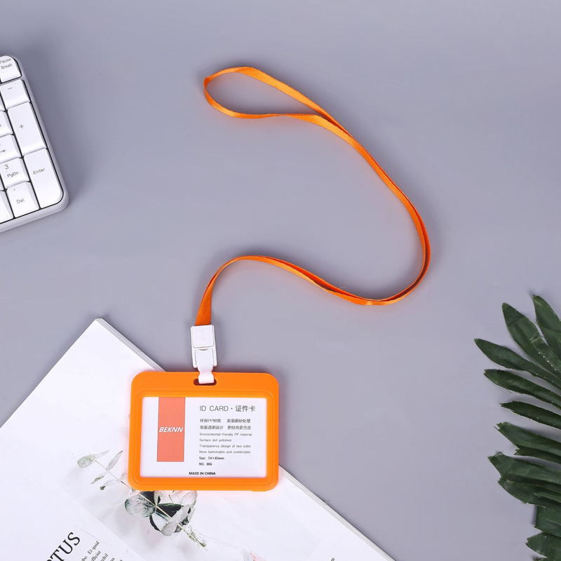 Bao thẻ NGANG + dây đeo bảng tên sinh viên – nhân viên văn phòng (10 màu sắc)