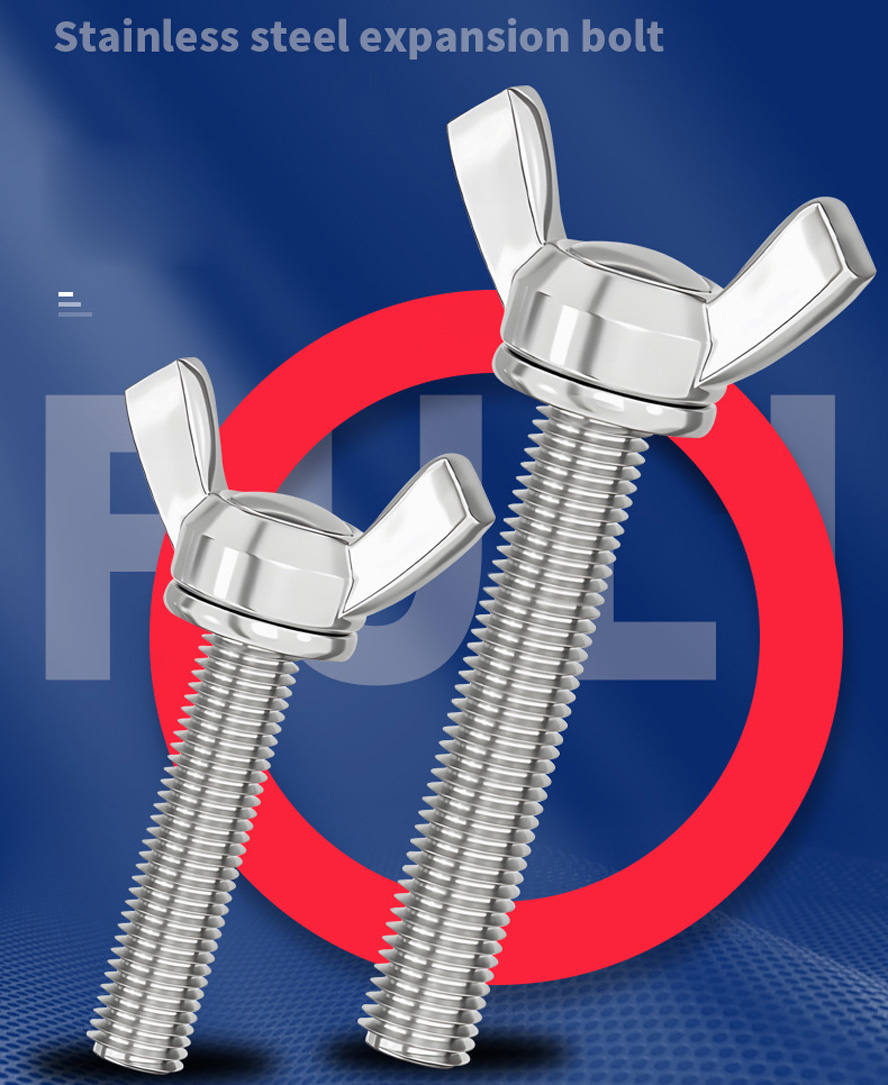 Bulong dài vặn tay cánh chuồn thép không gỉ 304