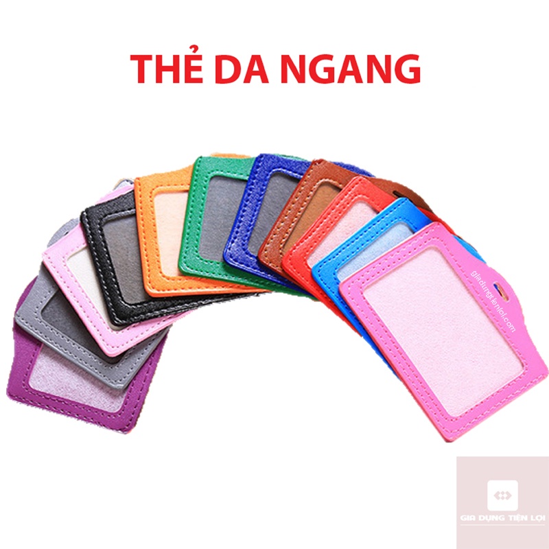 Combo 5 Bao da đựng thẻ ngang 5.4x8.5cm - thẻ đeo bằng da 1 mặt DA - NGANG