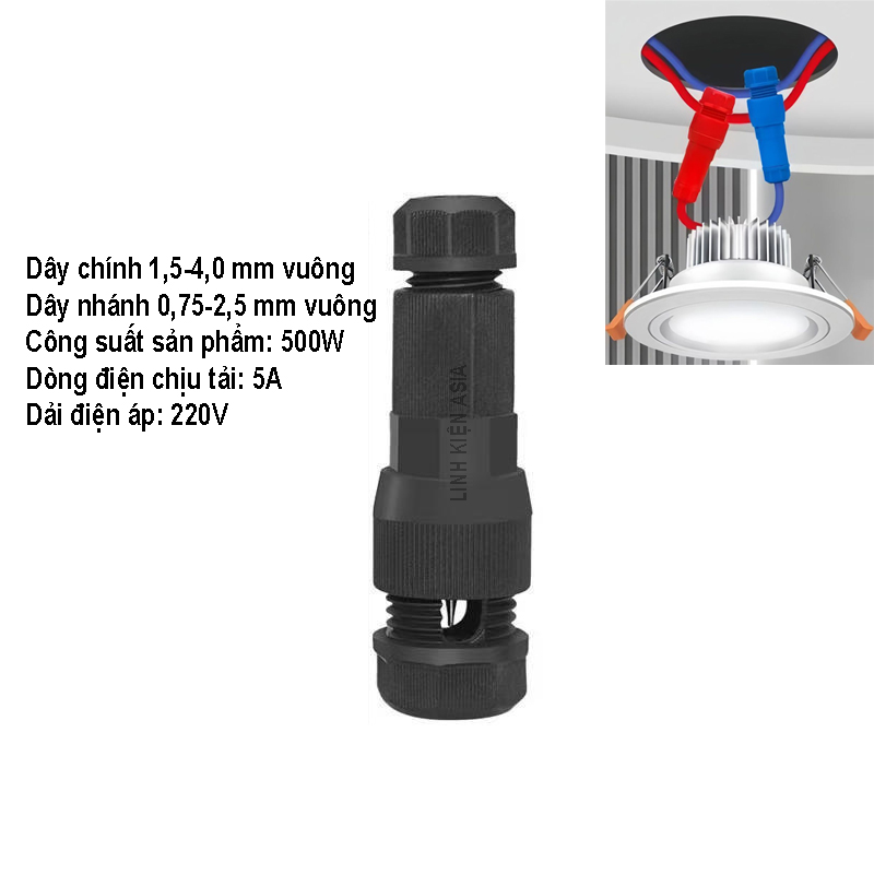 Giắc kết nối đèn LED không cần hàn và không cần cắt dây điện, đầu nối nhanh chữ T chống cháy