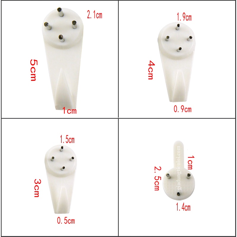 Combo 10 móc đinh treo tường ABS siêu bền và chịu lực