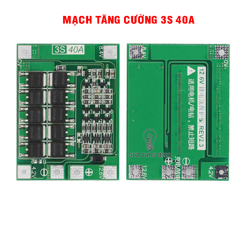 Bo mạch tăng cường - cân bằng máy khoan bảo vệ pin Lithium 3S/4S 40A 18650 BMS 11.1V 12.6V/14.8V16.8V