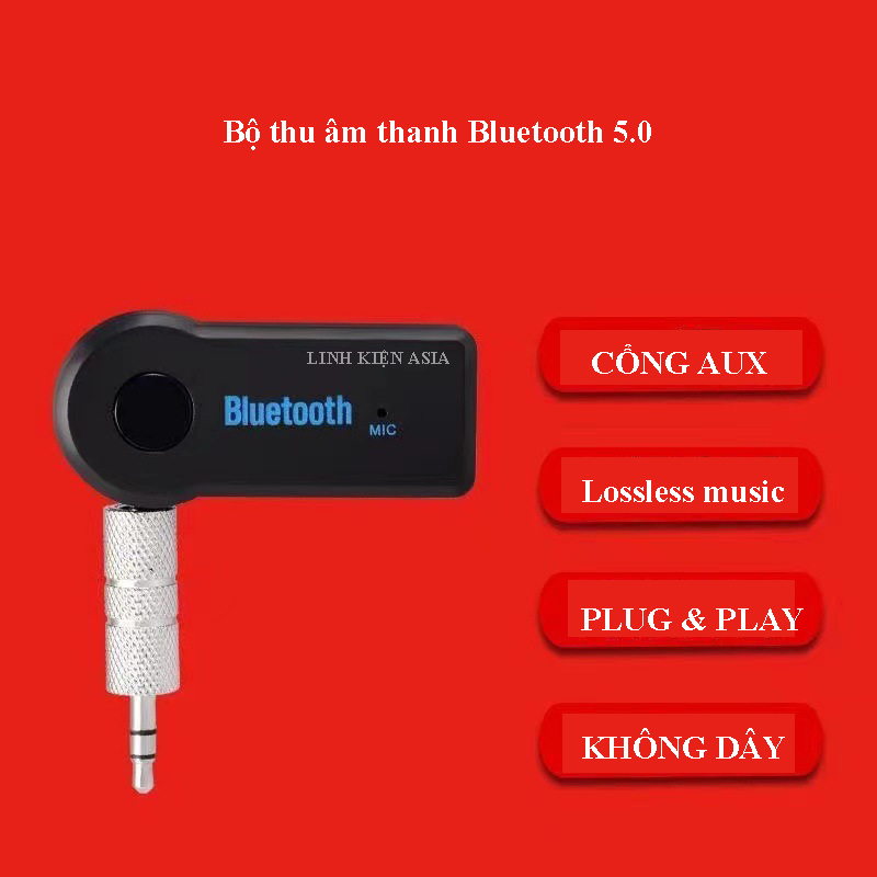 Bộ thu bluetooth 5.0 kết nối 3.5 ly, bộ chuyển đổi âm thanh loa thường thành bluetooth