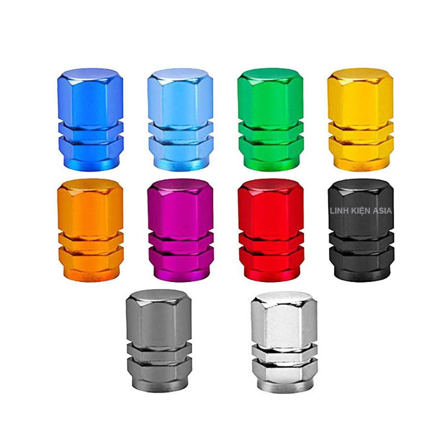 Combo 4 nắp bảo vệ trang trí van ô tô xe hơi hợp kim nhôm