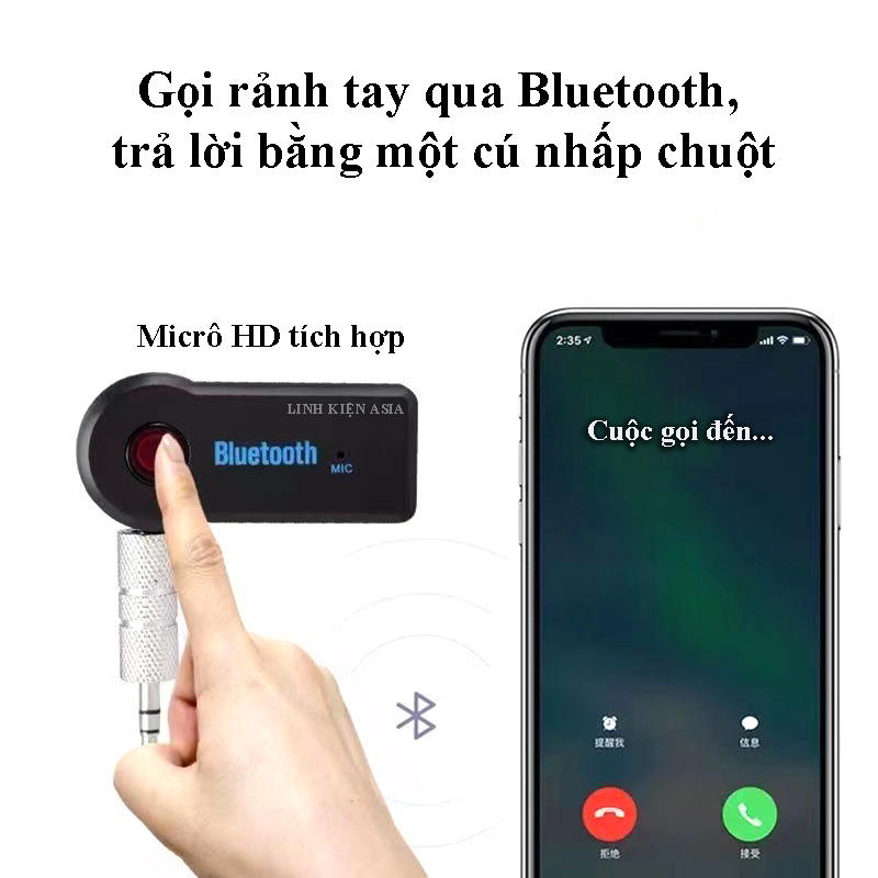 Bộ thu bluetooth 5.0 kết nối 3.5 ly, bộ chuyển đổi âm thanh loa thường thành bluetooth