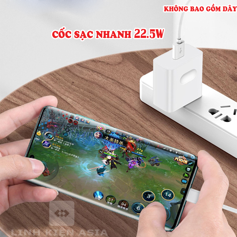 Cốc sạc nhanh 22.5W vỏ PC chống cháy - cổng USB