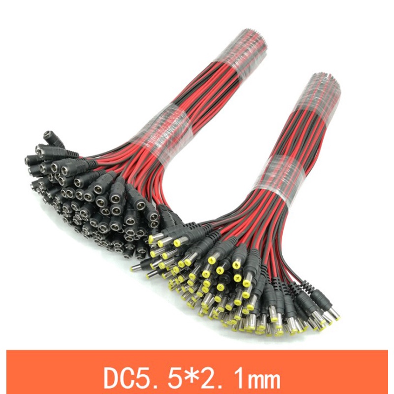 Dây nguồn giắc DC5.5x2.1 đực cái - kẹp cá sấu 3.5cm