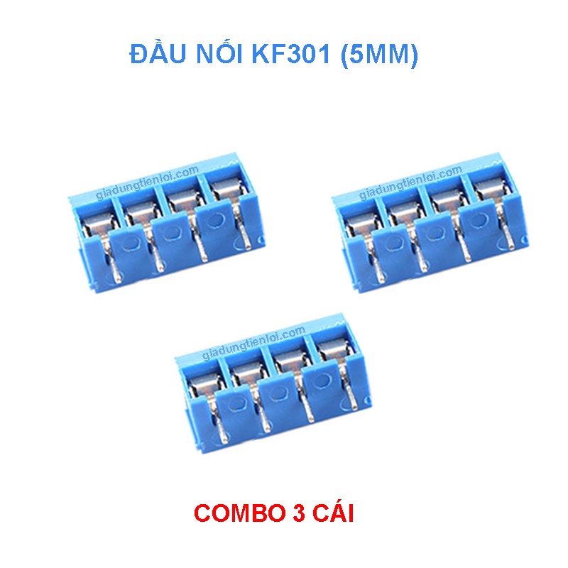 Combo 3 giắc nối dây nguồn domino KF126 KF128 KF301 vặn vít cố định