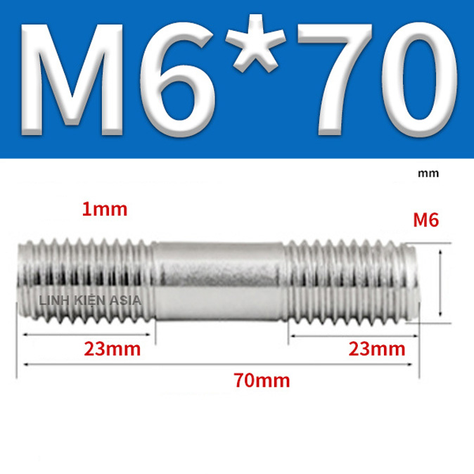 Bu lông ren HAI ĐẦU inox 304 nối đinh vít mở rộng hai đầu