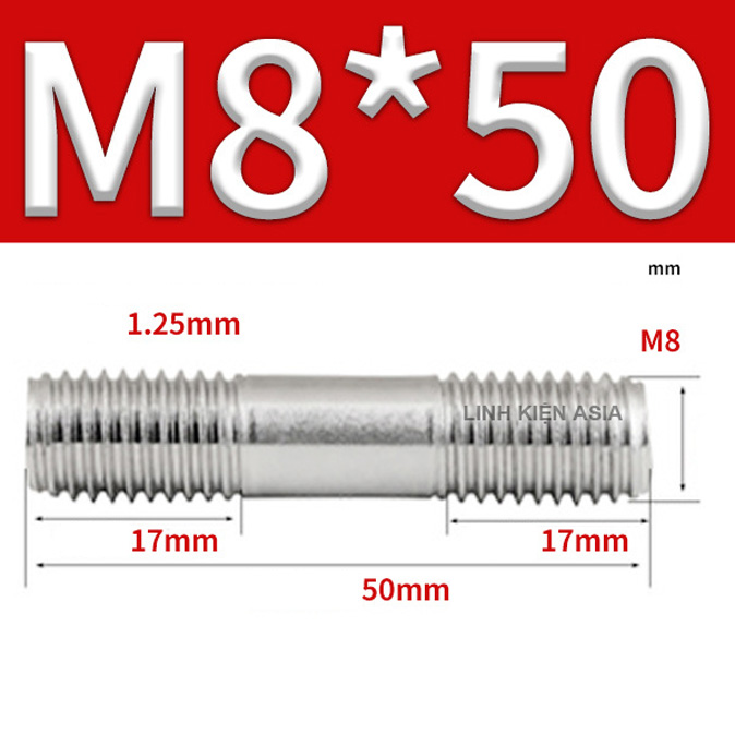 Bu lông ren HAI ĐẦU inox 304 nối đinh vít mở rộng hai đầu