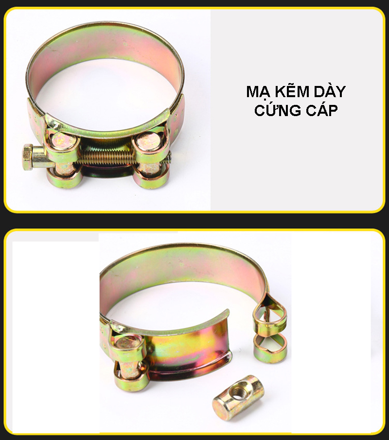 Vòng siết ống mạ kẽm chắc chắn, kẹp ống chịu lực sắt dày