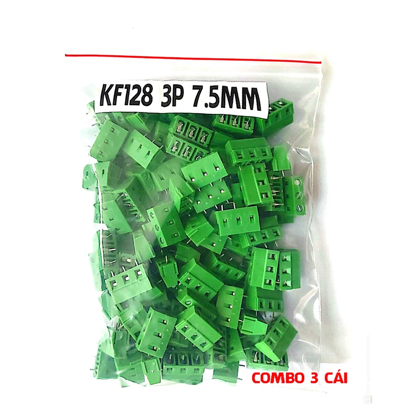 Combo 3 giắc nối dây nguồn domino KF126 KF128 KF301 vặn vít cố định
