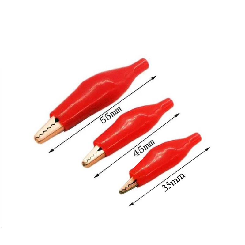 Cặp đầu kẹp cá sấu đỏ + đen