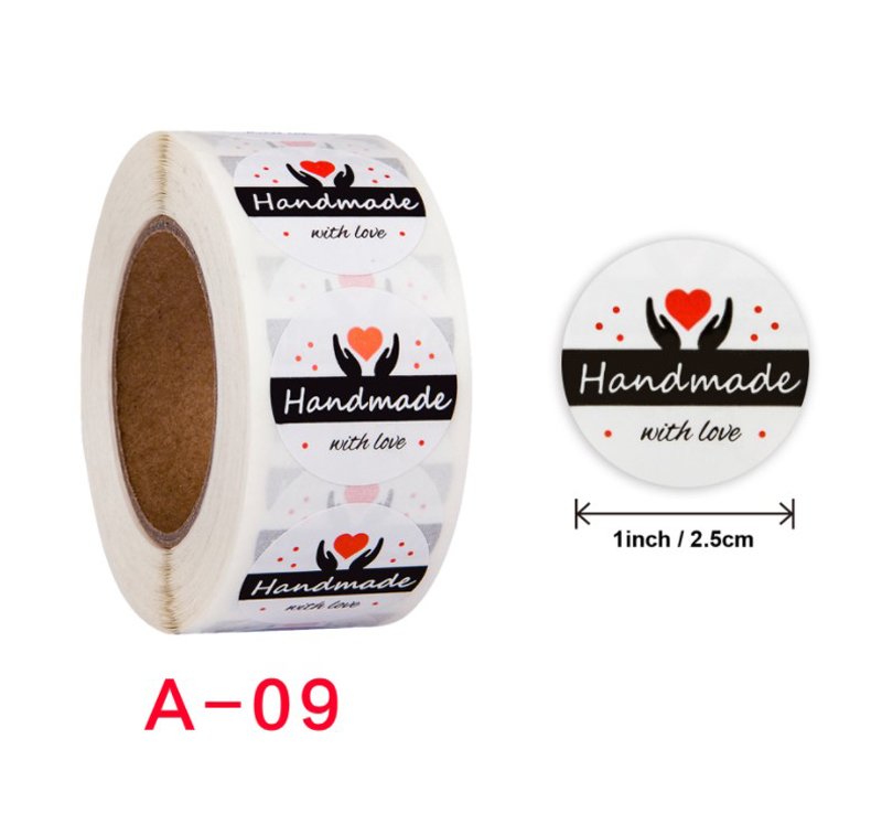 Cuộn 500 tem decal logo thank you kute