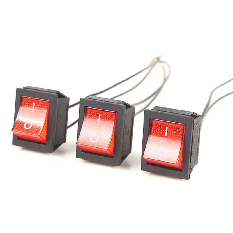 Công tắc to đen đỏ 25x32mm - khoét lỗ 22x30mm