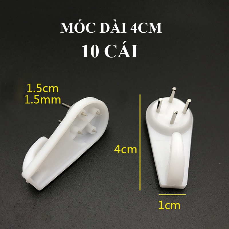 Combo 10 móc đinh treo tường ABS siêu bền và chịu lực