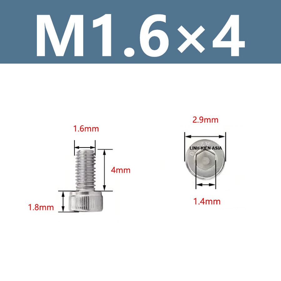 Combo10 Vít Lục Giác Trong Trụ Thép/ Inox Vít Trụ Lỗ Trong Lục Giác