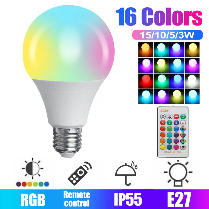 Bóng đèn đổi màu RGB 12W E27-220V remote điều khiển từ xa
