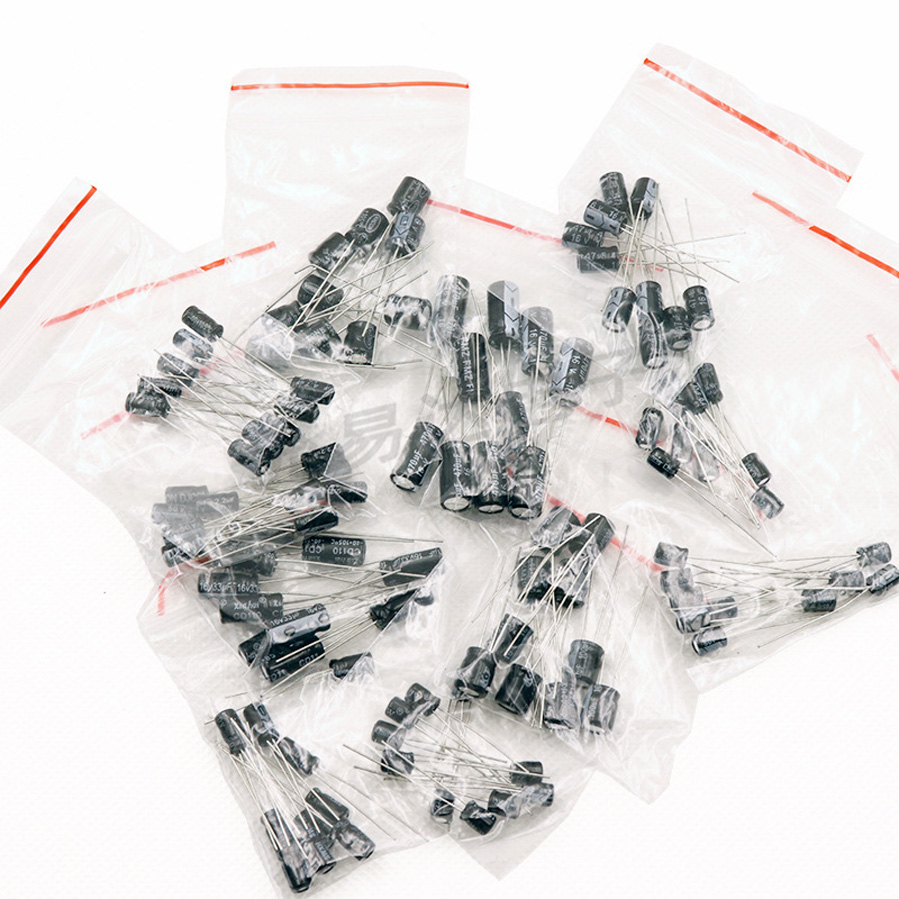 Gói 120 cái TỤ ĐIỆN tròn 0,22UF-470UF 12 loại tụ điện điện phân thông dụng