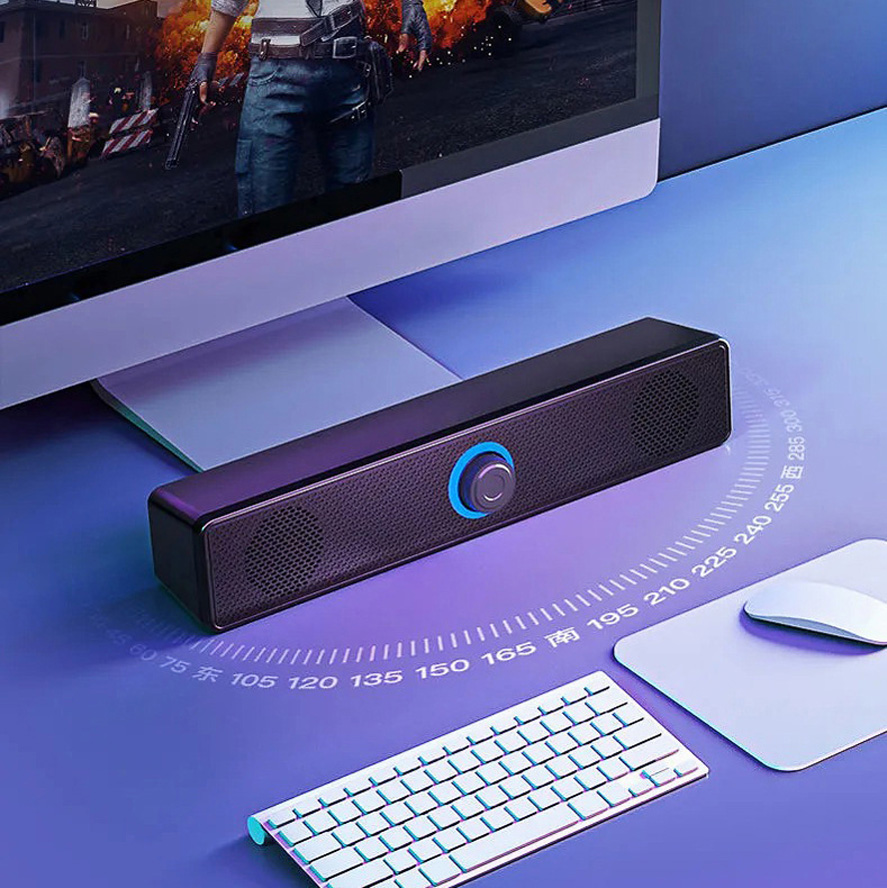 Loa thanh máy tính có núm âm lượng USB âm thanh siêu trầm blaster soundbar