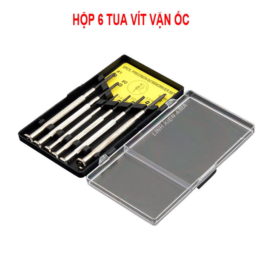 Hộp 6 tua vít sửa chữa điện tử thông dụng (đồng hồ, điện thoại)