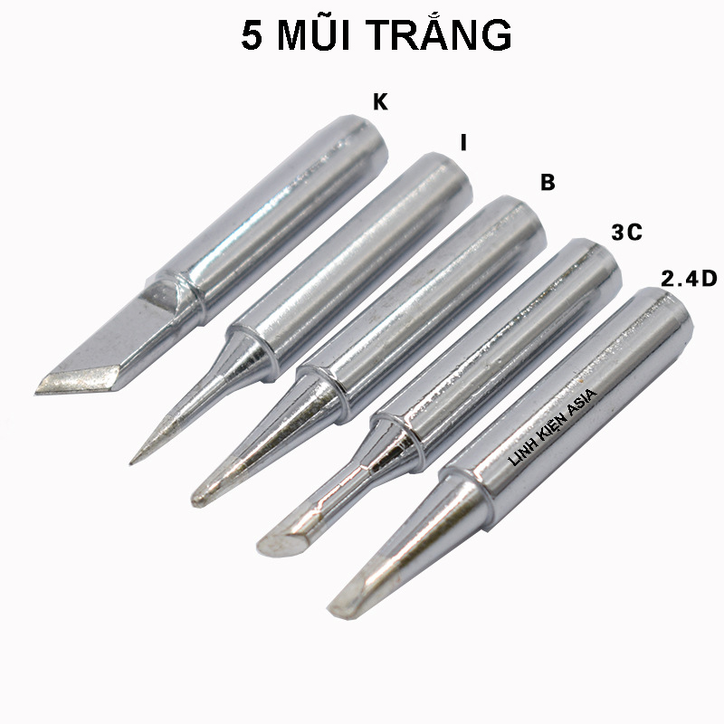 Combo 5 mũi hàn đồng nguyên chất dẫn nhiệt cao - mỏ hàn chì