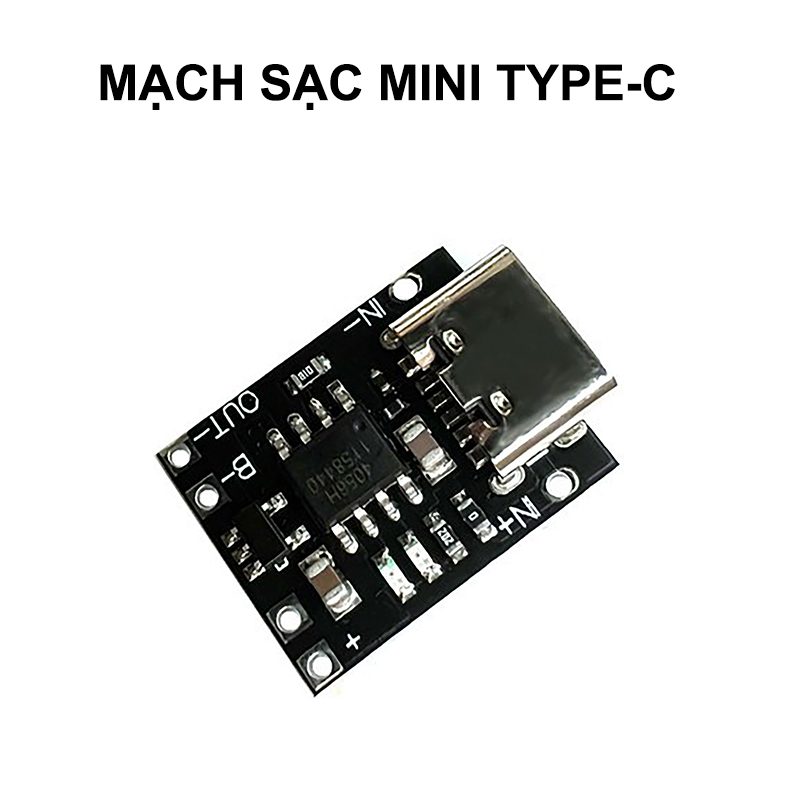 Mạch sạc pin Mini (đen) cổng sạc TypeC - sạc pin lithium - polimer