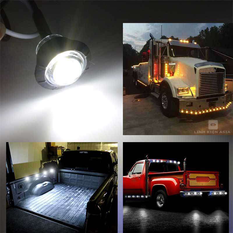 Đèn Led Gắn Hông, Sườn xe, Gầm Ô Tô Xe Tải 12-24v Chống Nước