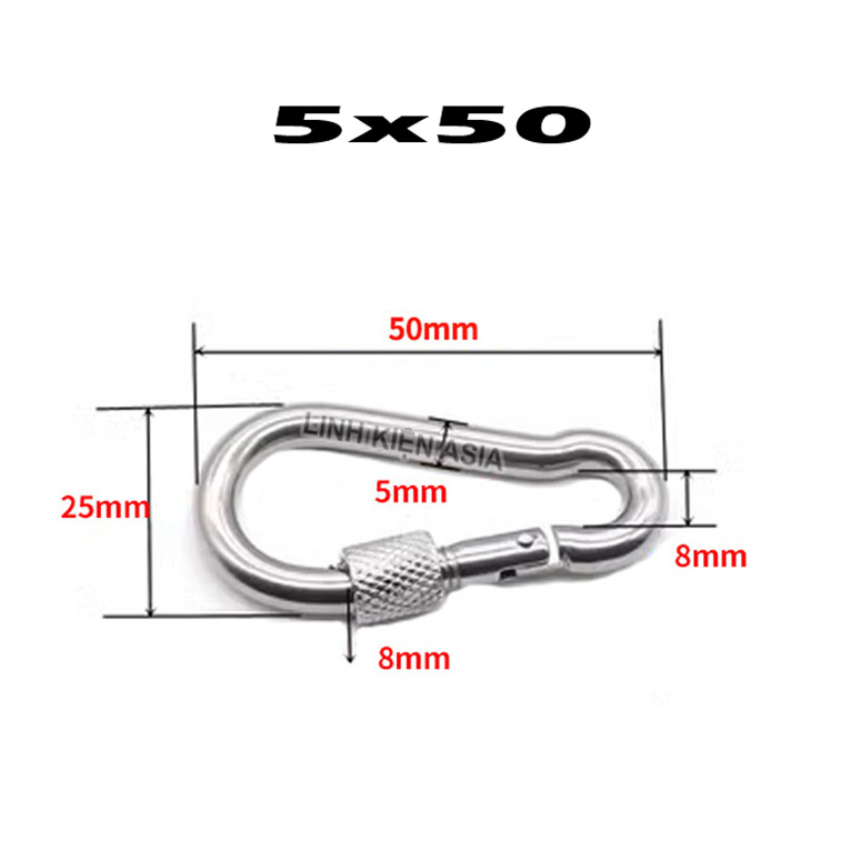 Móc lò xo QUẢ BẦU chốt khóa an toàn bằng thép carbon mạ kẽm leo ​​núi