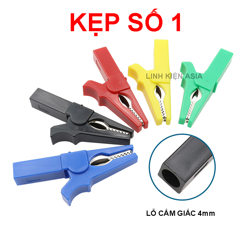 Kẹp số 1 bọc nhựa an toàn dài 55mm - đuôi lỗ 4mm