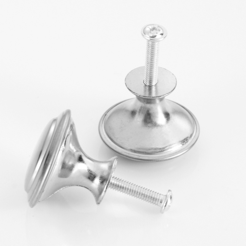 Tay nắm tủ tròn phi 27mm thép không gỉ, núm kéo hộc tủ xi mạ sáng bóng