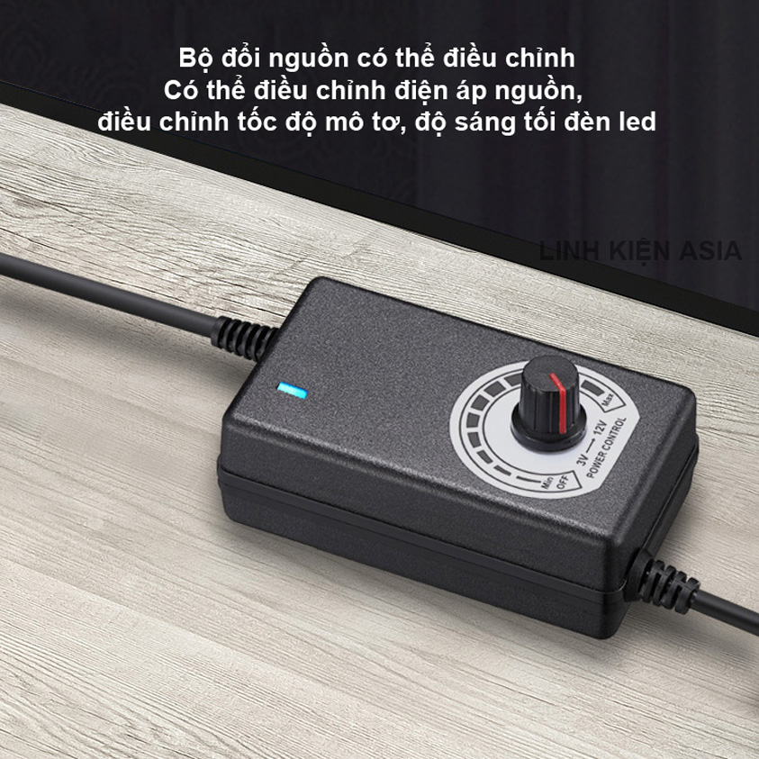Bộ nguồn adaptor có thể điều chỉnh điện áp từ 3V-12V, nguồn led, mô tơ DC 24W