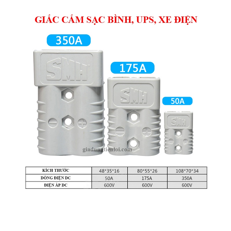 Giắc cắm 50a 175a sạc bình, ups, xe đạp điện, xe nâng, máy chà sàn